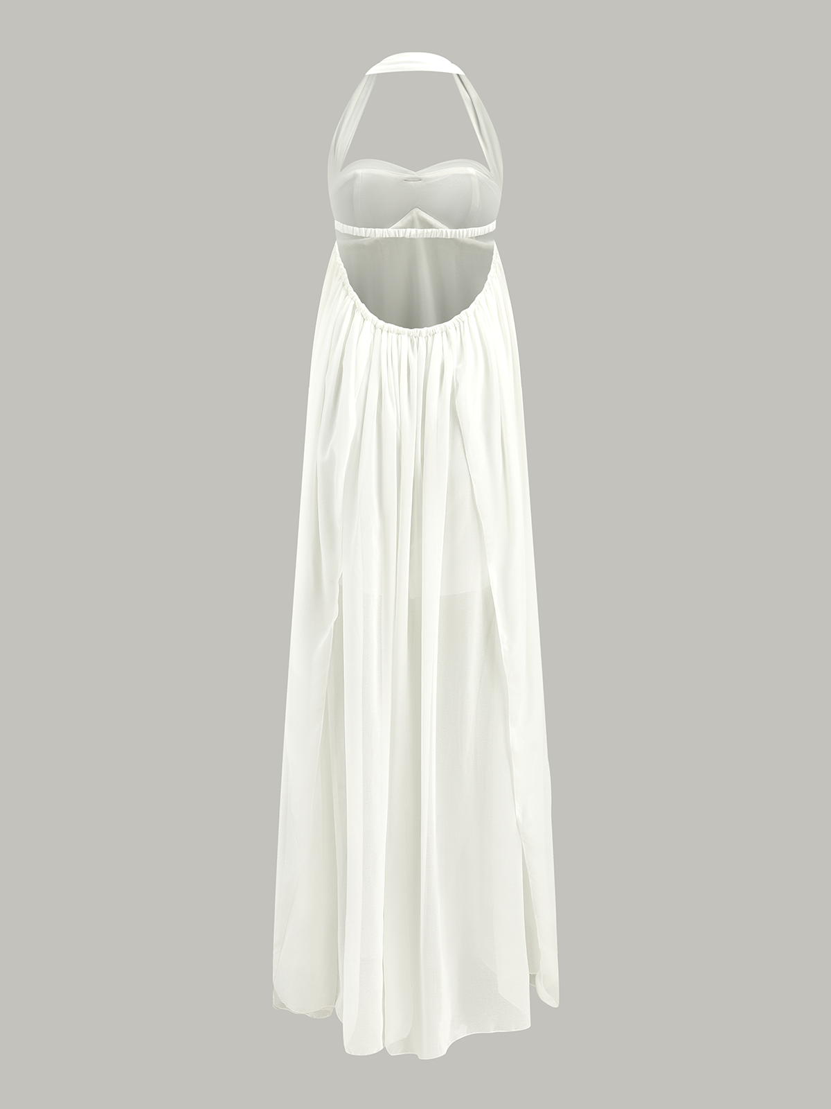 halter yaka maksi elbise