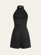 Halter yaka mini elbise
