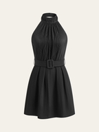 Halter yaka mini elbise