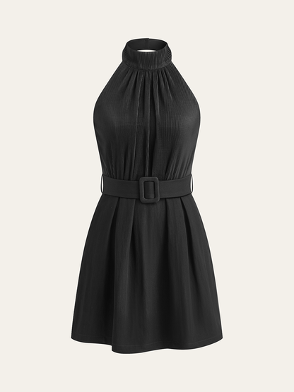 Halter yaka mini elbise