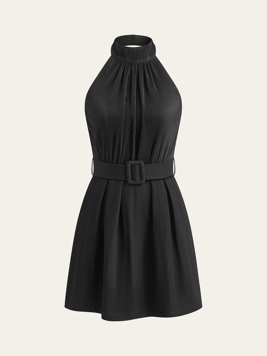 Halter yaka mini elbise