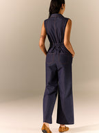 fermuarlı jumpsuit midi elbise