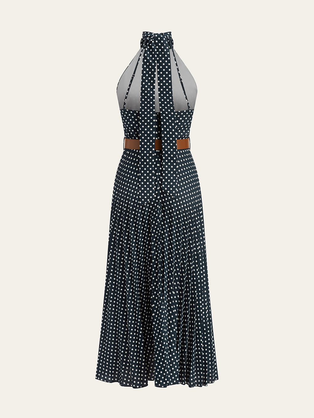 halter yaka midi elbise