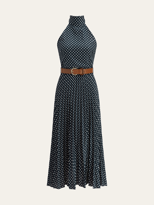 halter yaka midi elbise