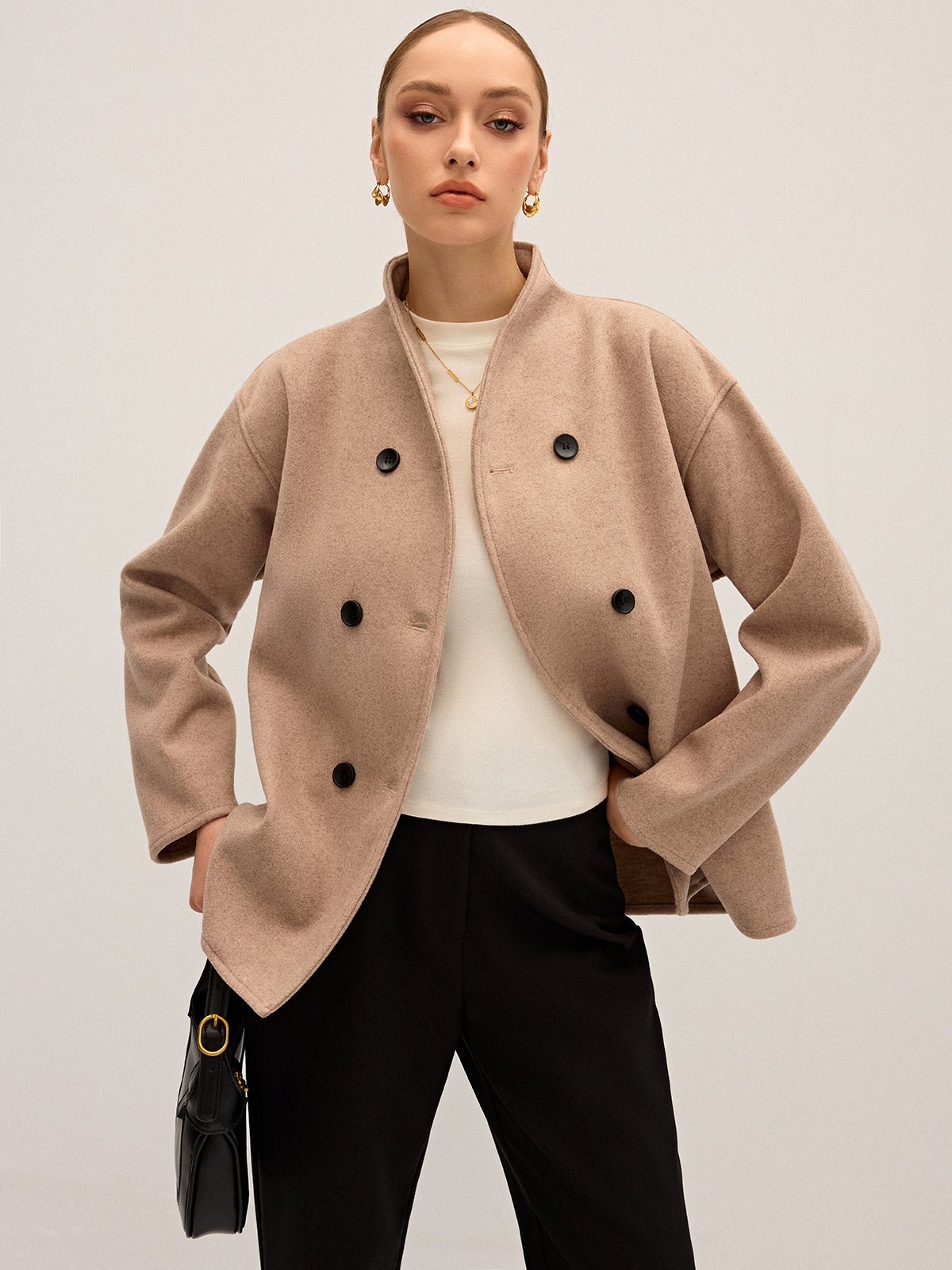 Oversize düğmeli ceket
