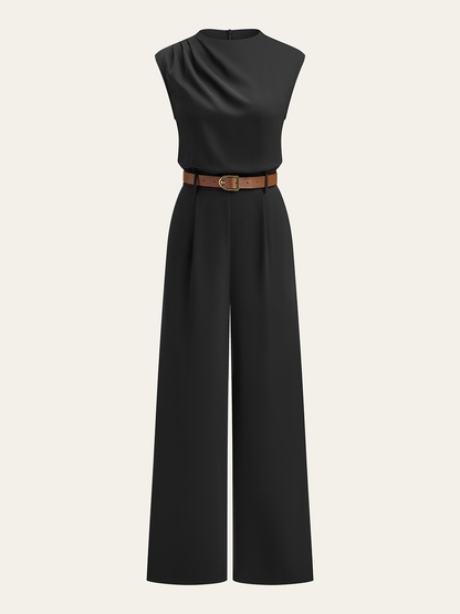 Kemerli jumpsuit tulum midi elbise