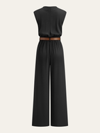 Kemerli jumpsuit tulum midi elbise