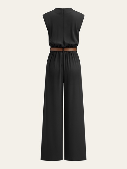 Kemerli jumpsuit tulum midi elbise