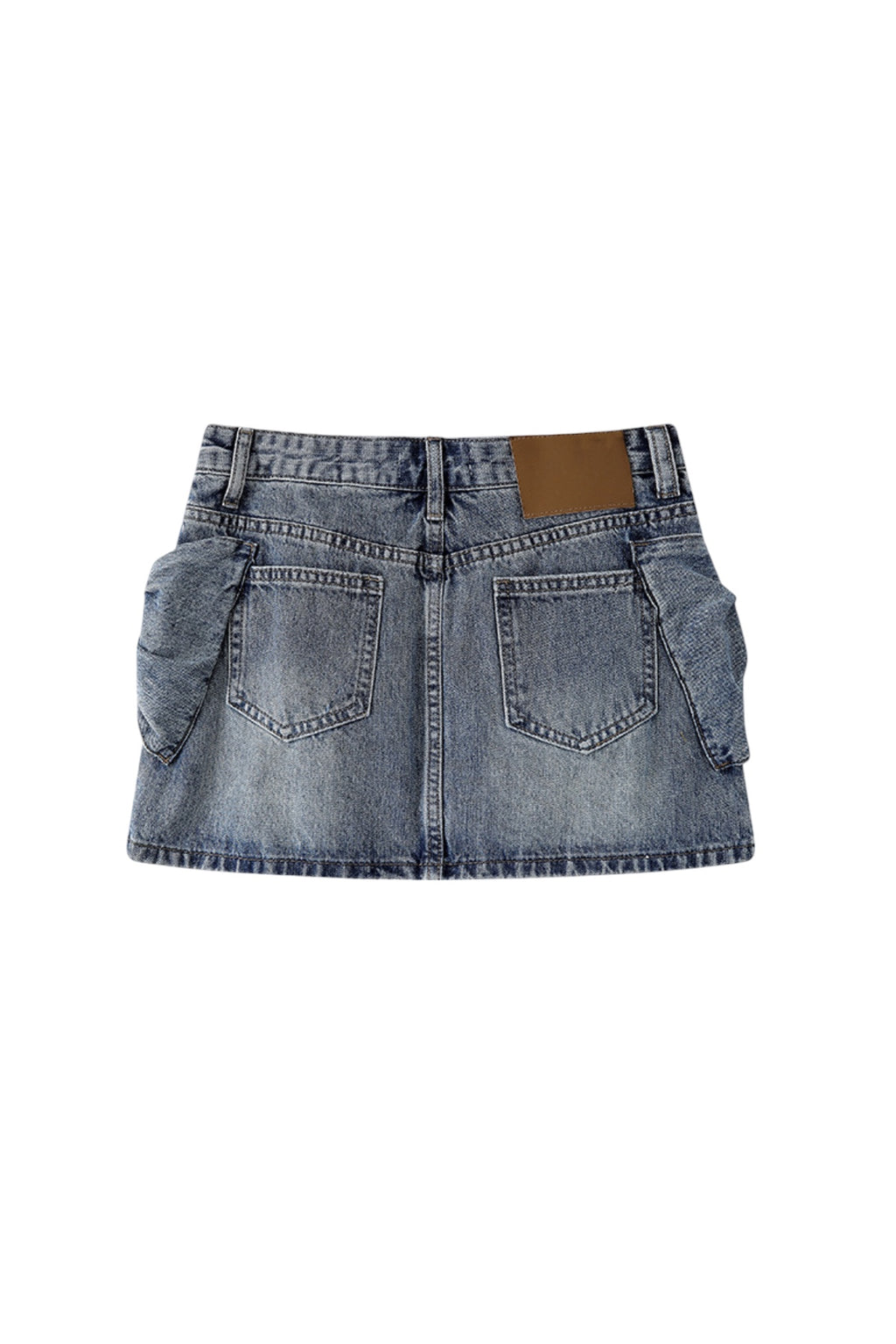 Fiyonk Detaylı Kısa Denim Etek