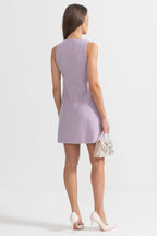 Payet ve Dantel Süslemeli Dokulu Mini Elbise