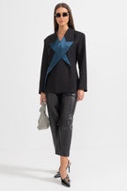 Yıldız detaylı blazer ceket