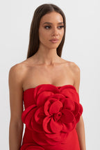 Çiçek Desenli Mini Elbise