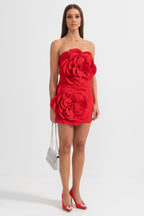 Çiçek Desenli Mini Elbise