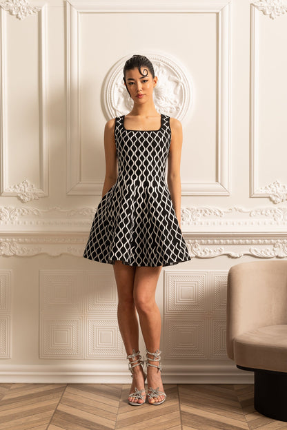 Desenli Mini Elbise