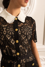 Kontrast Yaka Midi Elbise