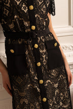 Kontrast Yaka Midi Elbise