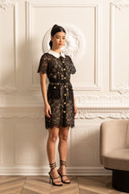 Kontrast Yaka Midi Elbise