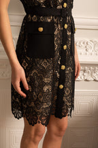 Kontrast Yaka Midi Elbise