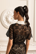 Kontrast Yaka Midi Elbise