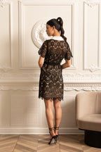 Kontrast Yaka Midi Elbise