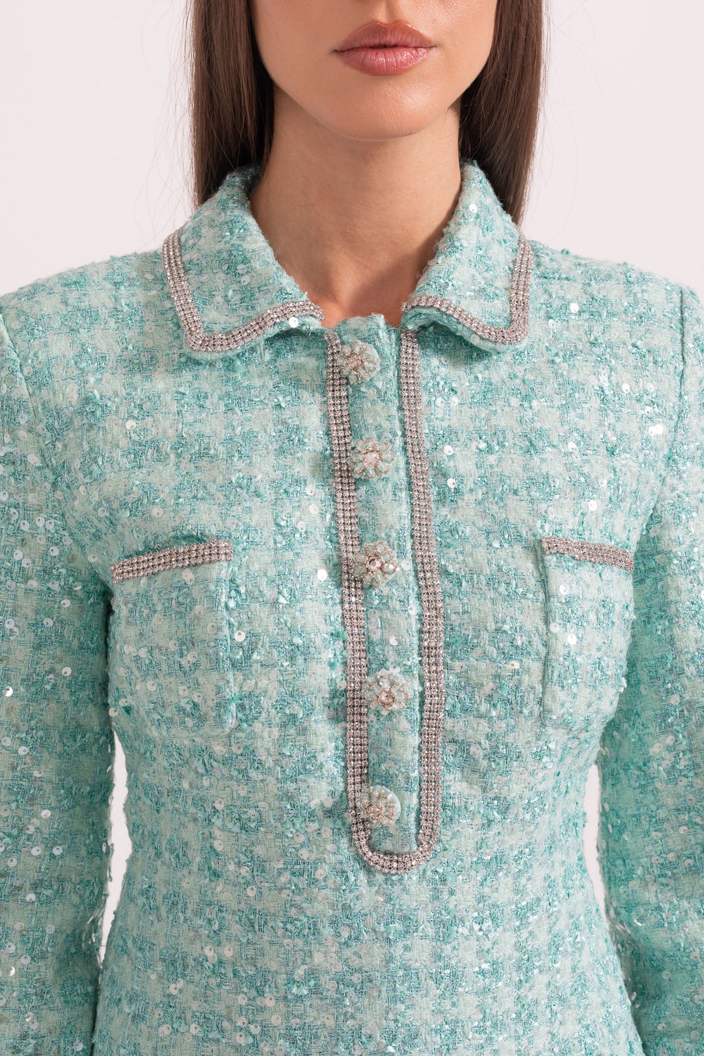 Payetli Süslemeli Örme Elbise