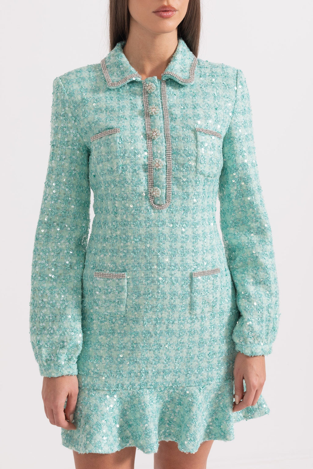Payetli Süslemeli Örme Elbise