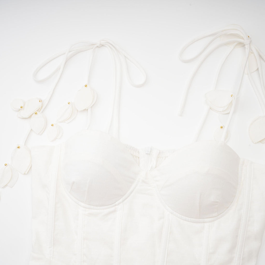 Hélène korse midi elbise