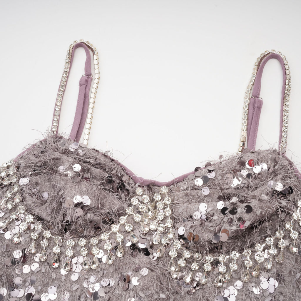 Lucena süsleme mini elbise