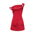 Sophie pileli mini elbise