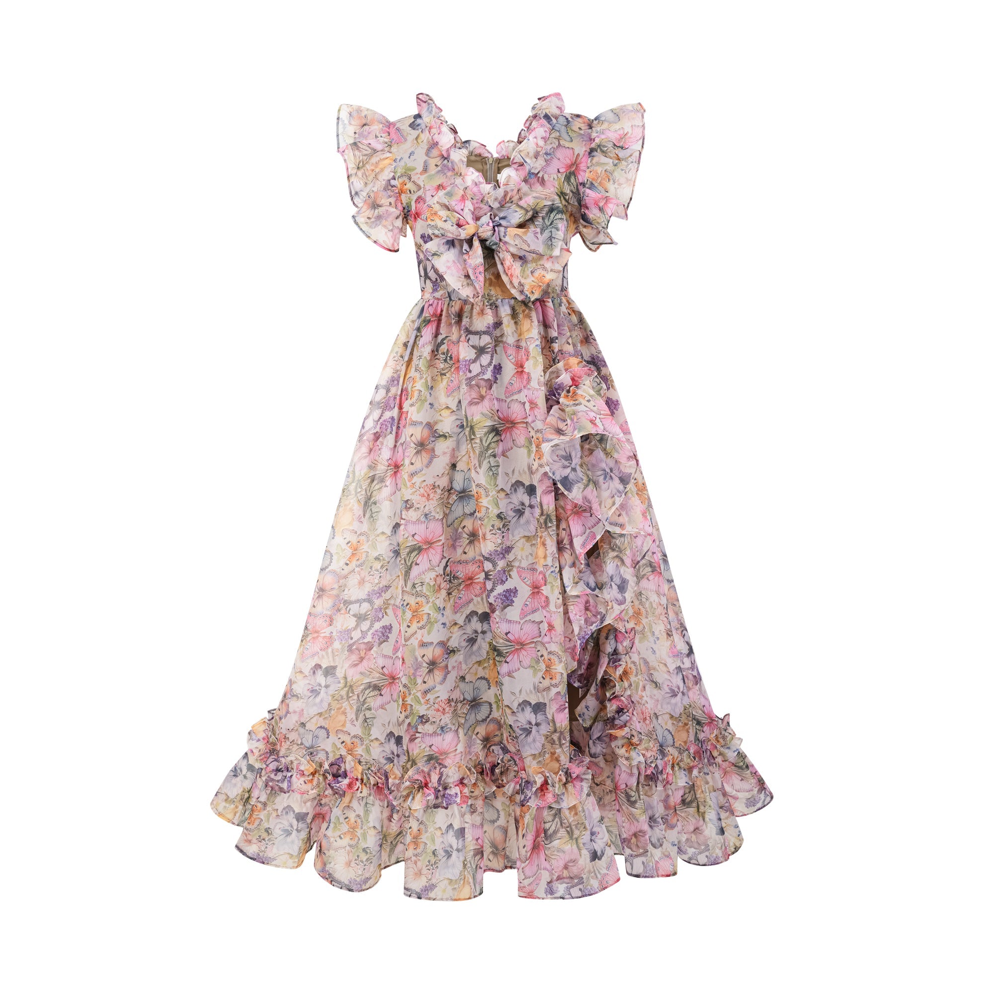 Margaux fırfır midi elbise