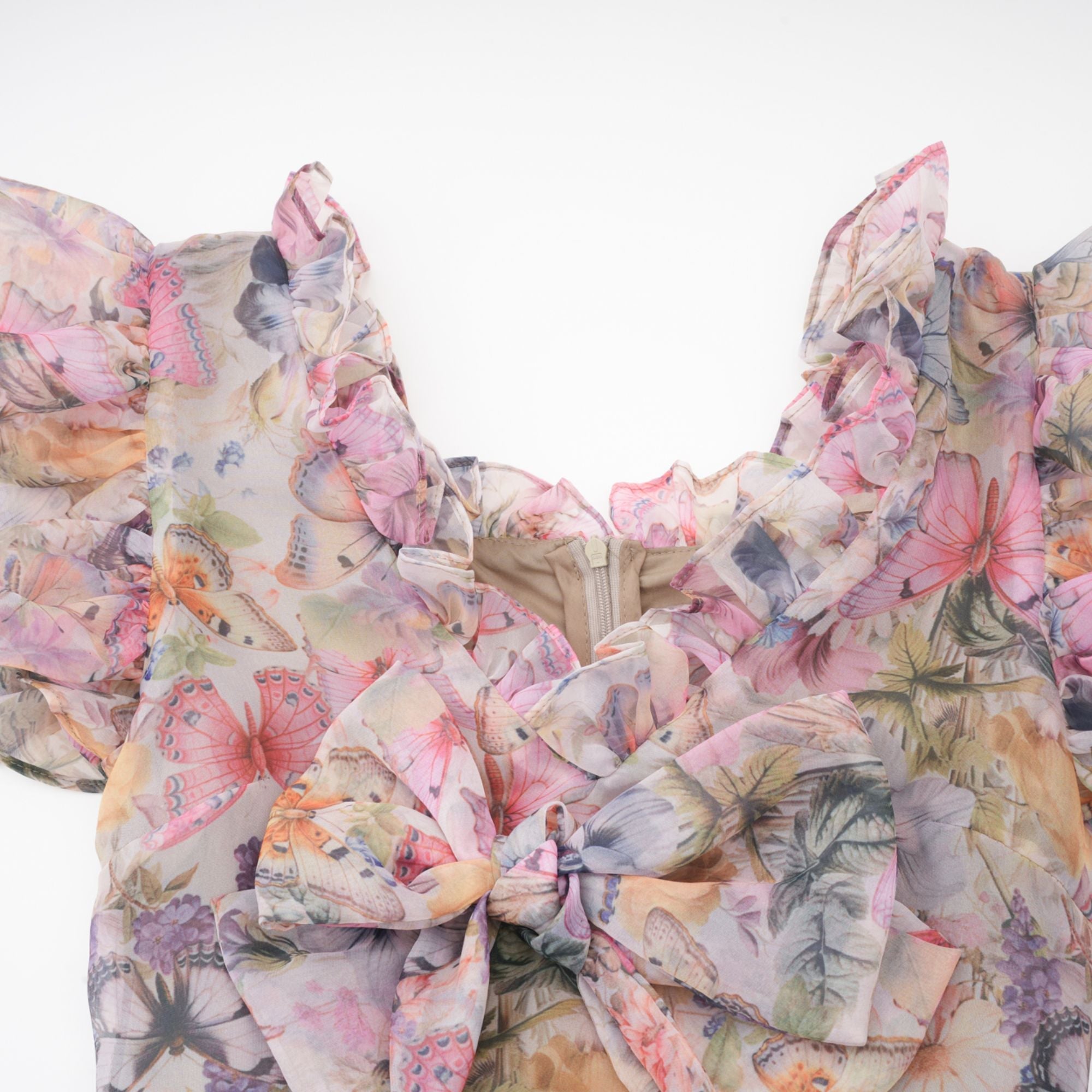 Margaux fırfır midi elbise