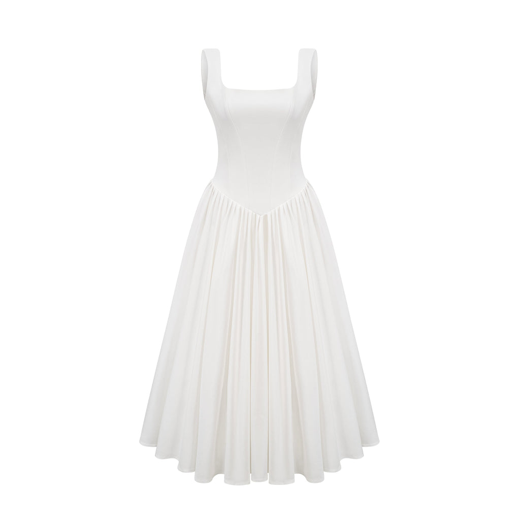 Sadie pileli korse maksi elbise