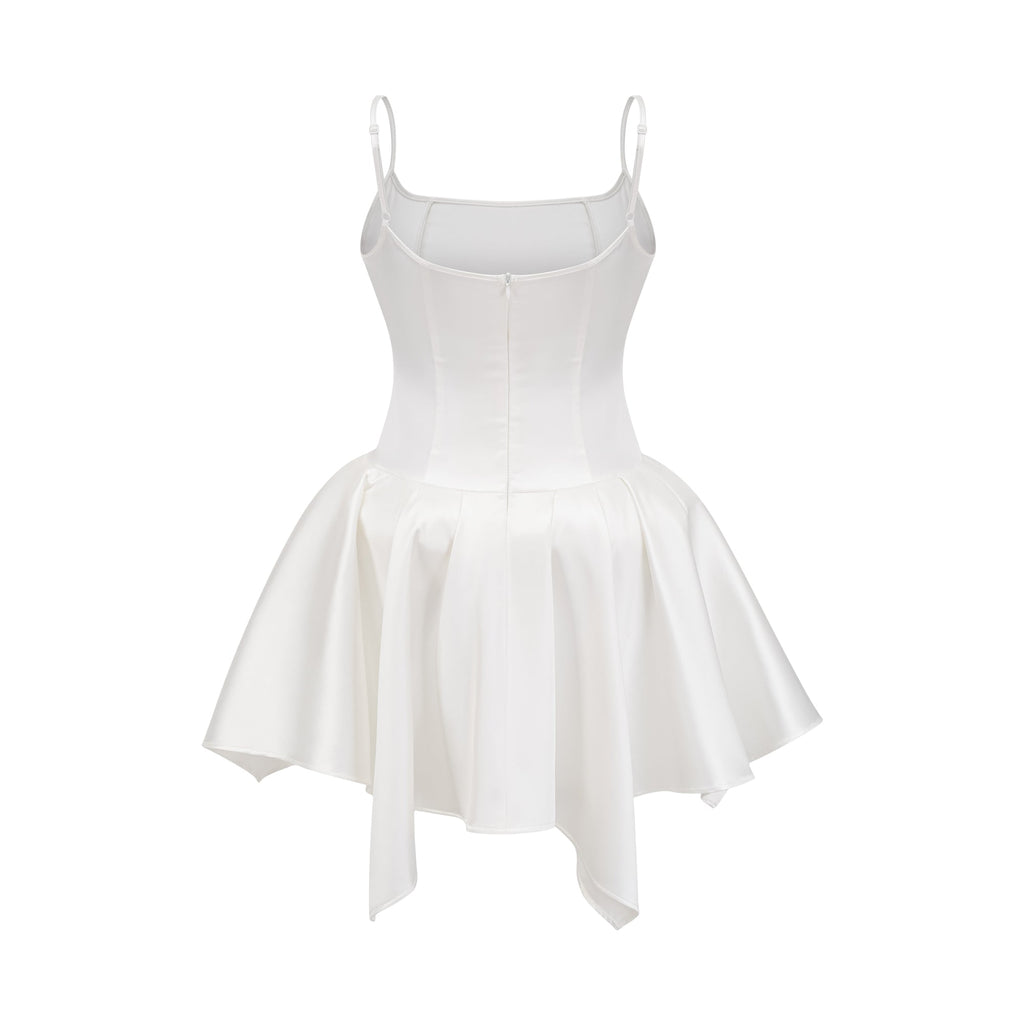 Lanetta saten mini elbise