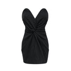 Sophie ince çizgili mini elbise