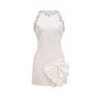 Rosmina fiyonk detaylı mini elbise