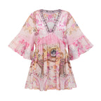 Camille desenli mini elbise