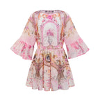 Camille desenli mini elbise