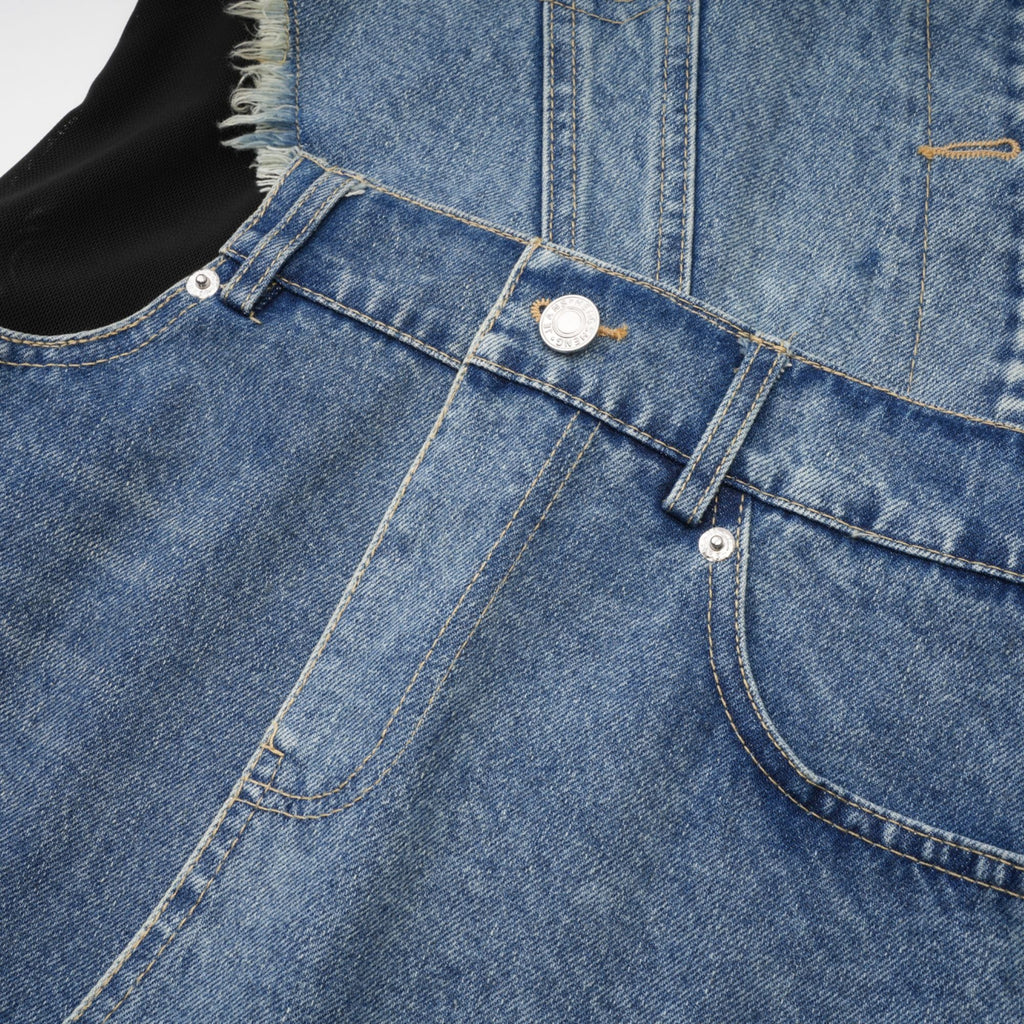 Lana denim mini elbise