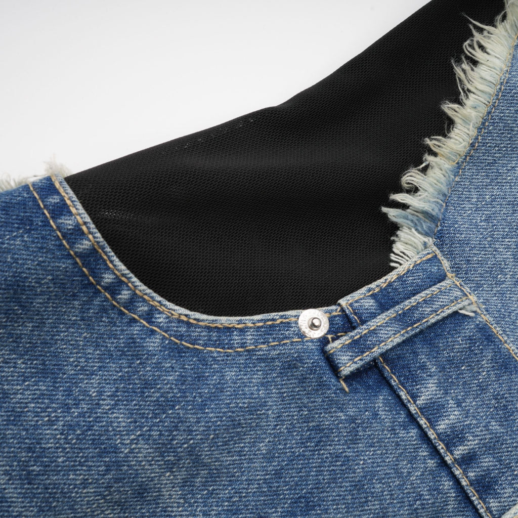 Lana denim mini elbise