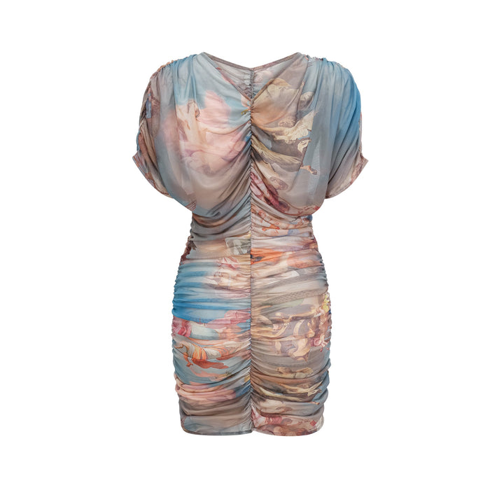 Fleur tül mini elbise