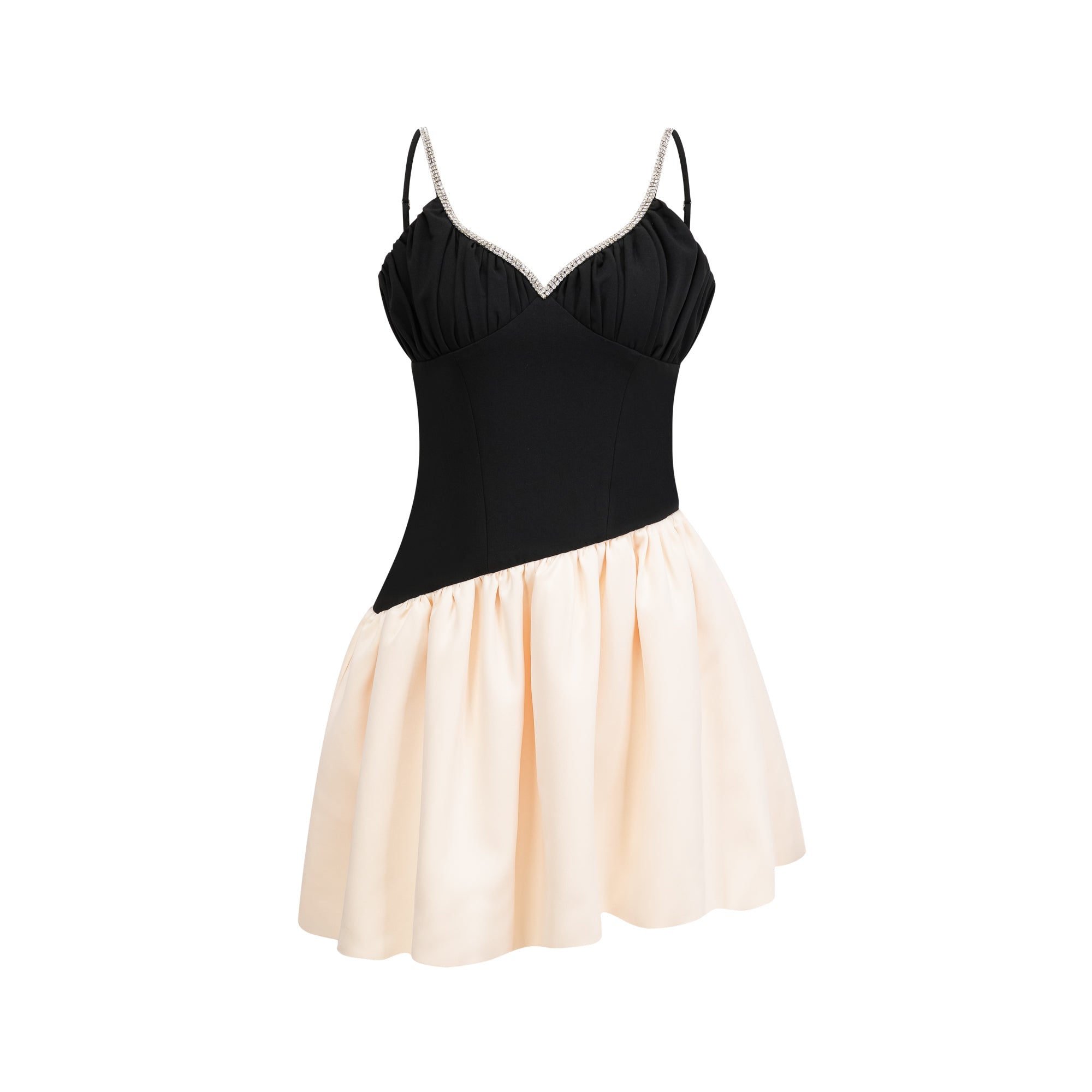 Sophie kontrast mini elbise