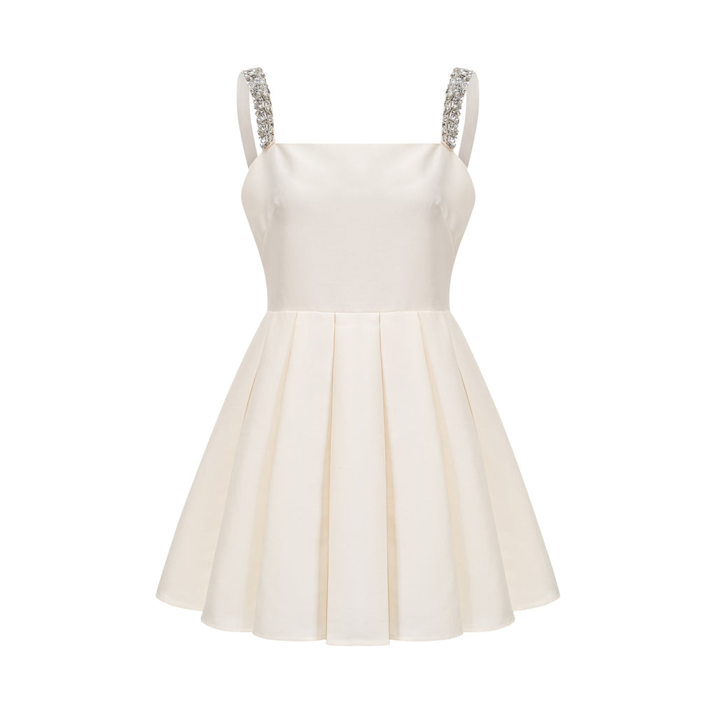 Ludivine pileli mini elbise