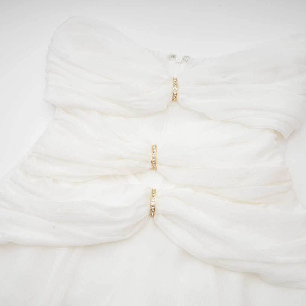 Émilienne pile mini elbise