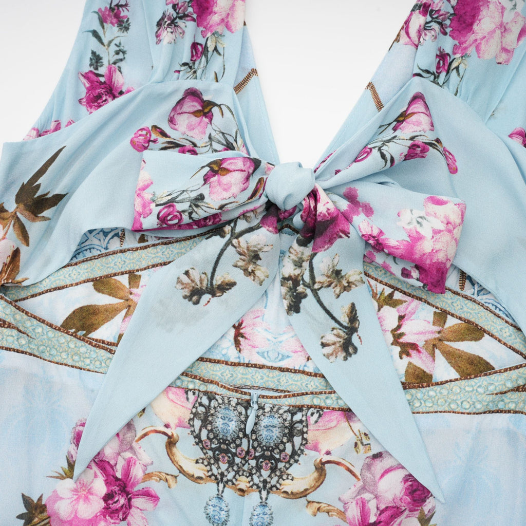 Victoire çiçek baskılı midi elbise