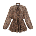 Laurence leopar mini elbise