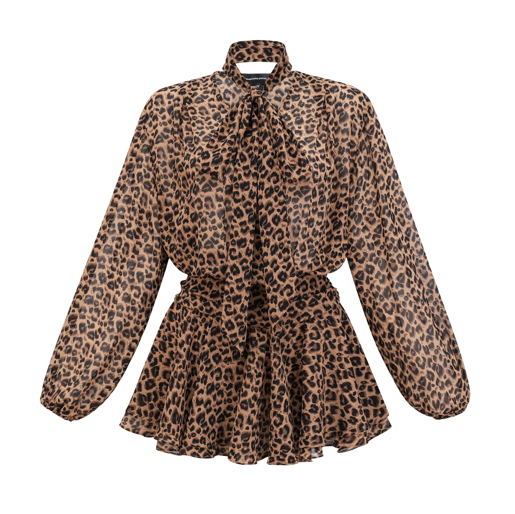 Laurence leopar mini elbise