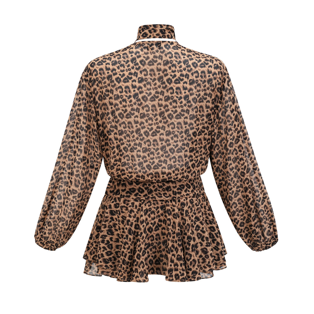 Laurence leopar mini elbise