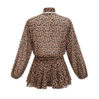 Laurence leopar mini elbise