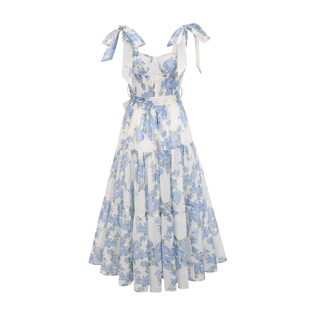 Sylvie desenli midi elbise