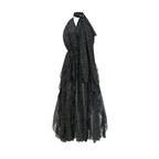 Yvette puantiye maksi elbise